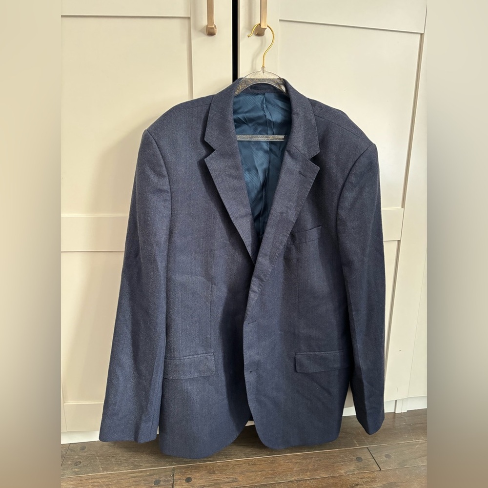 Sarar Men's Blazer Blue Wool Workwear Elevated Casual Size 46R